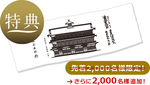 特典 限定オリジナルタオル 先着2,00名様限定!